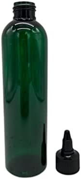 8 גרם בקבוקי פלסטיק קוסמו ירוקים -12 אריזה לבקבוק ריק ניתן למילוי מחדש - BPA בחינם - שמנים אתרים - ארומתרפיה | כובע עליון